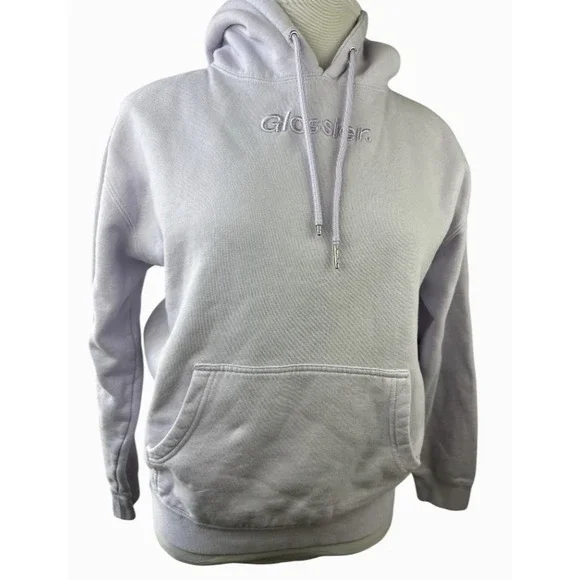 Glossier Limited Edition Lavender Hoodie Embroidered Pullover Sweatshirt Medium - Picture 3 of 16